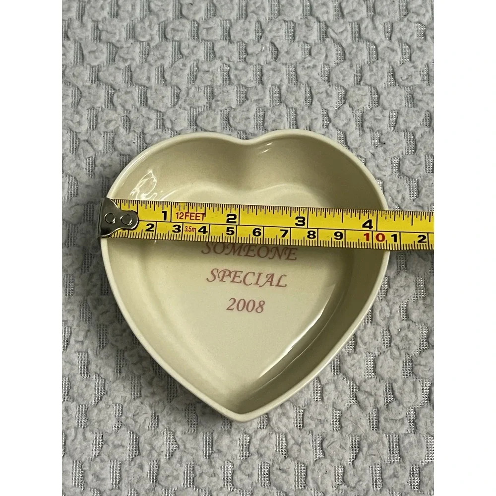 BELLEEK Primrose Heart Shaped Trinket Box Shamrock Yellow Rose Porcelain Jewelry